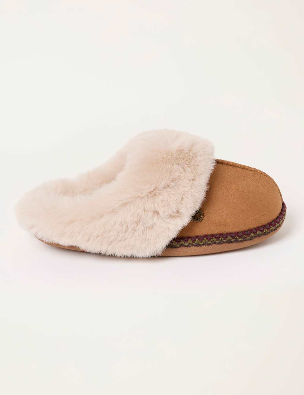 Fatface Women's Faux Fur Lined Mule Slippers - Medium - Brown Mix - Available at M&S