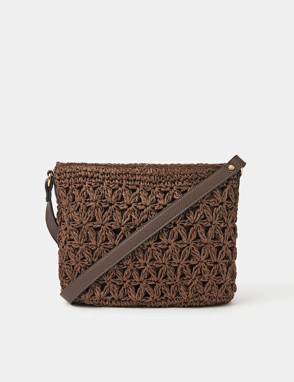 ACCESSORIZE Jute Cross-Body Bag Chocolate