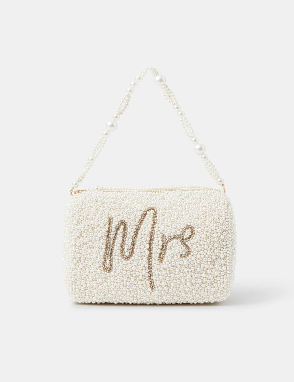 Accessorize Women's Mrs Embellished Grab Bag - Ivory - Available at M&S