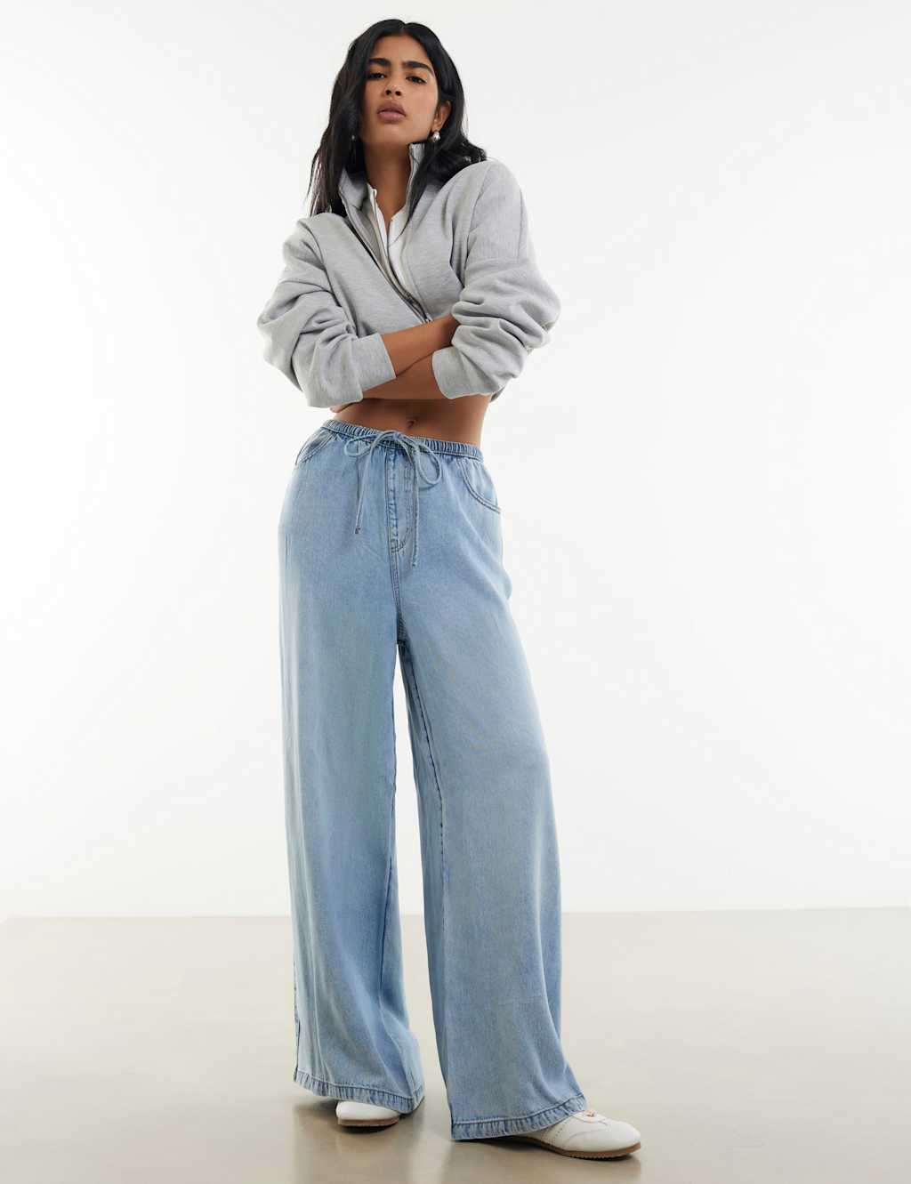 River Island Women's Pure Lyocell Wide Leg Jeans - 12 - Light Blue - Available at M&S