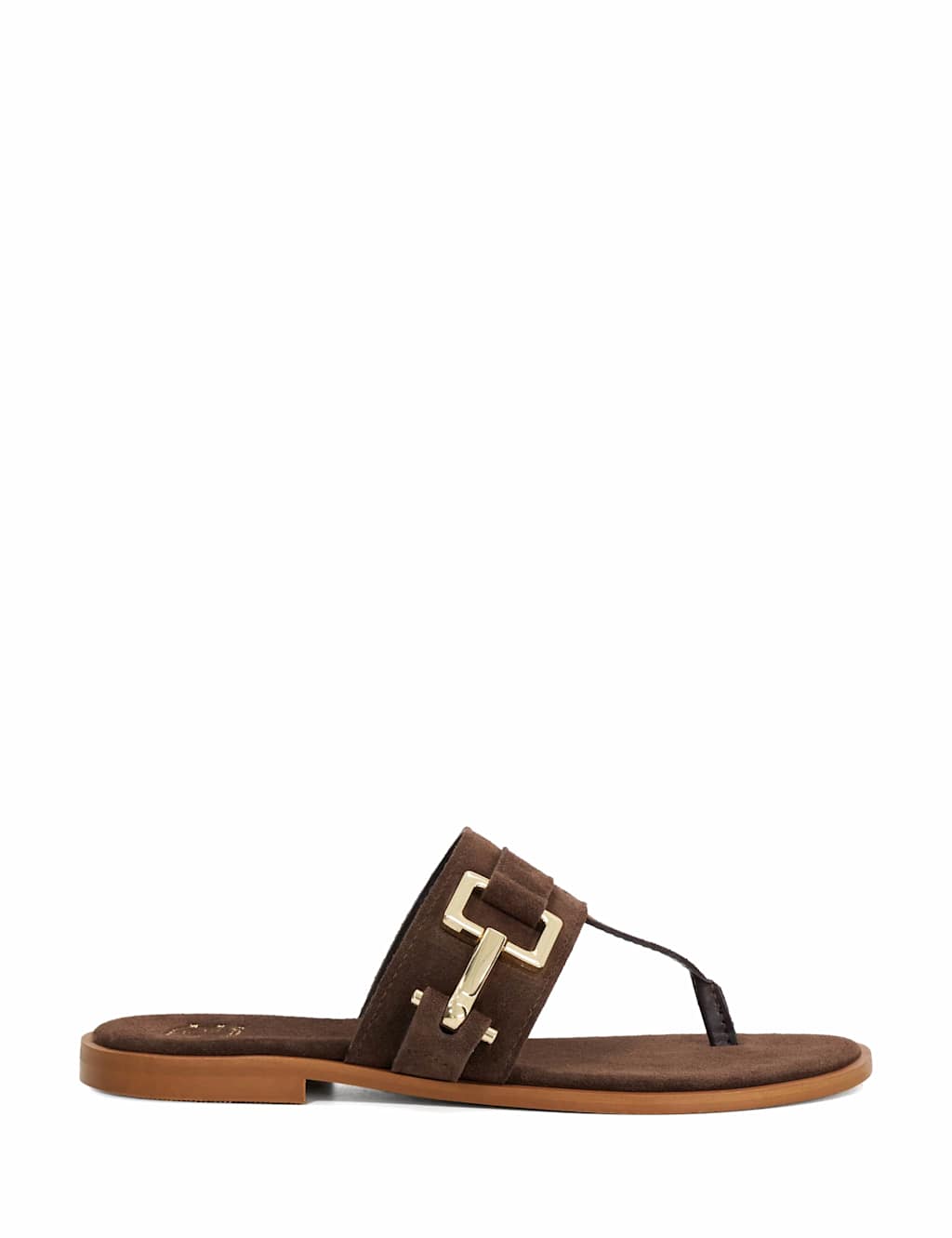 Suede Flat Toe Thong Sandals