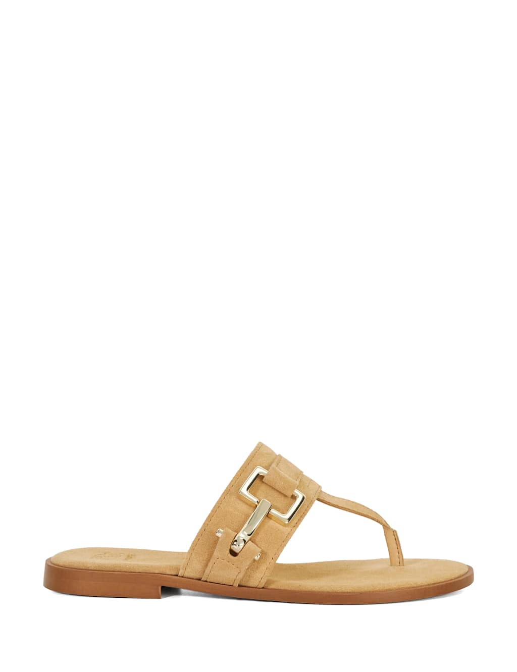Suede Flat Toe Thong Sandals