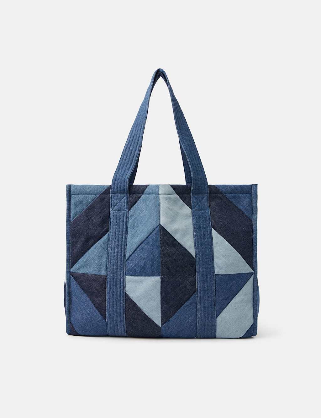 ACCESSORIZE Denim Patchwork Tote Bag Blue
