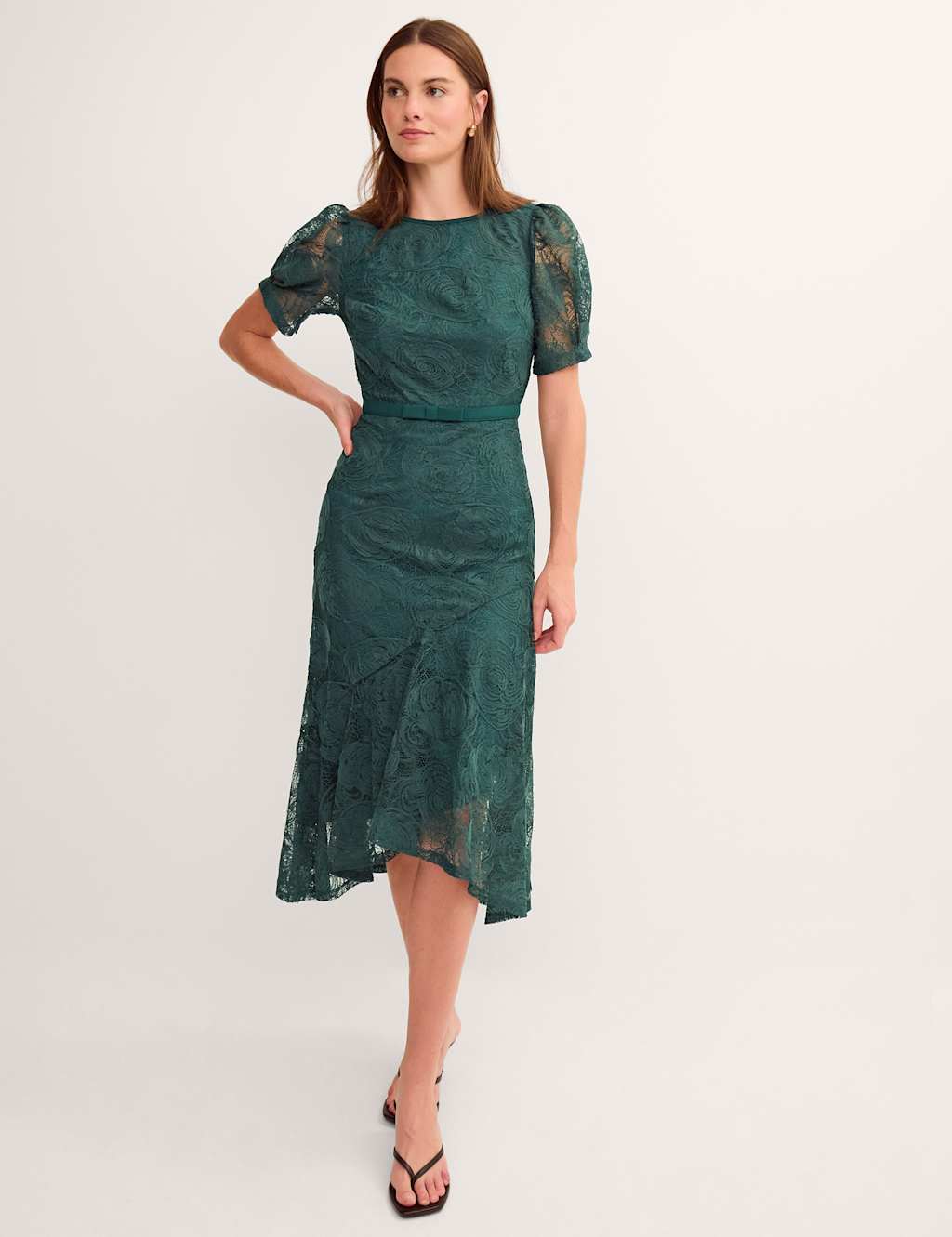 Monsoon Women's Scoop Neck Maxi Tea Dress - 14 - Dark Green - Available at M&S