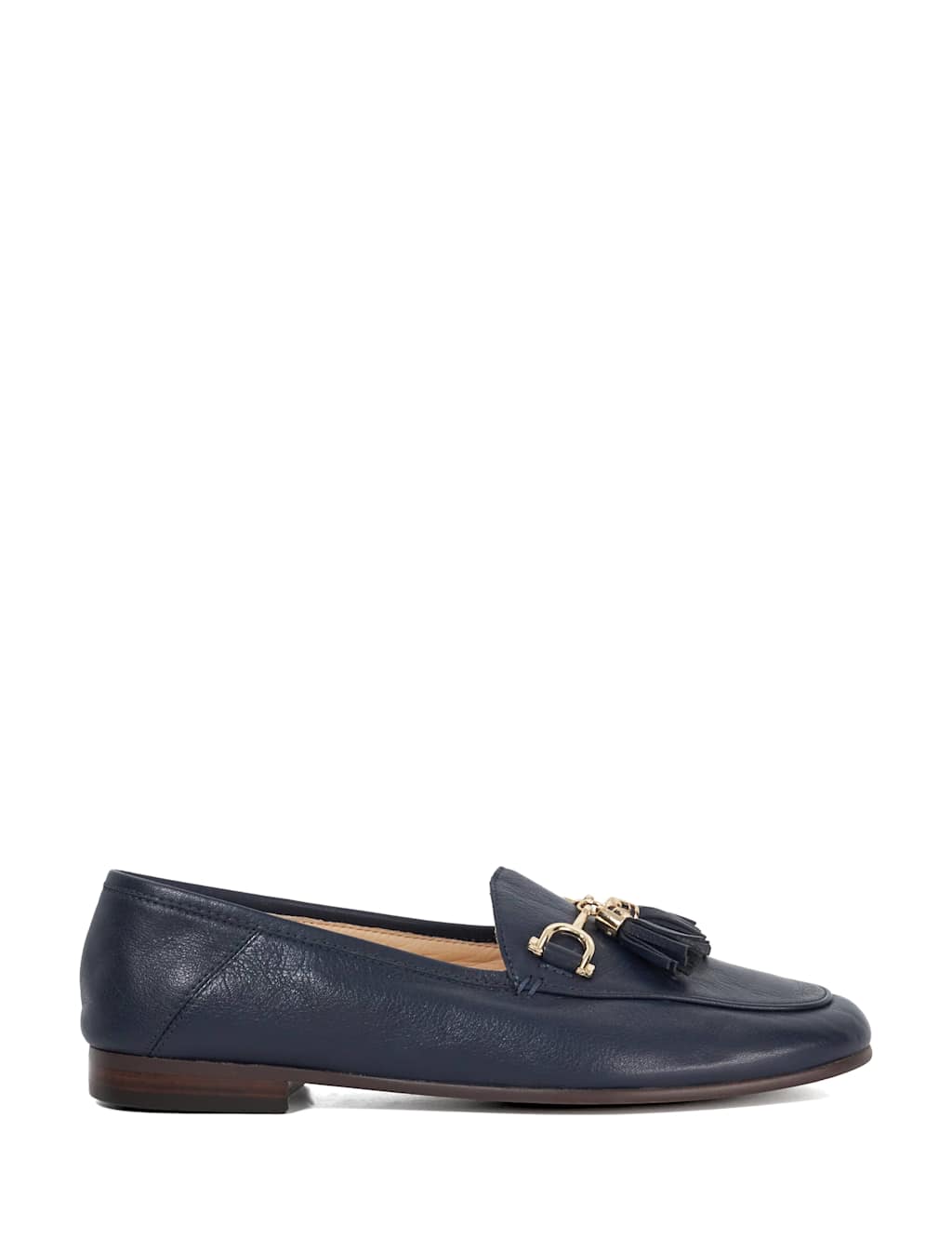 Leather Tassel Slip On Flat Loafers