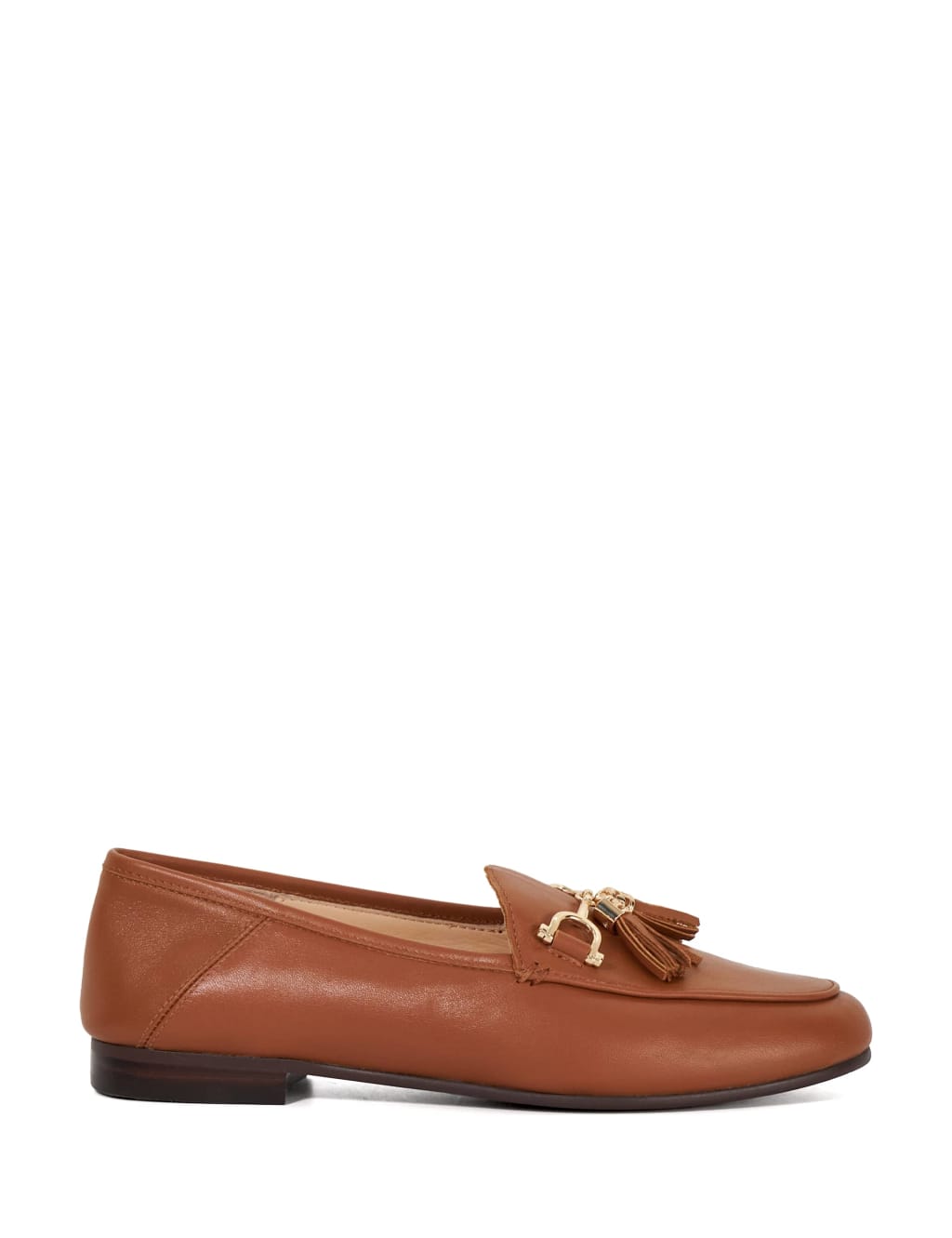 Leather Tassel Slip On Flat Loafers