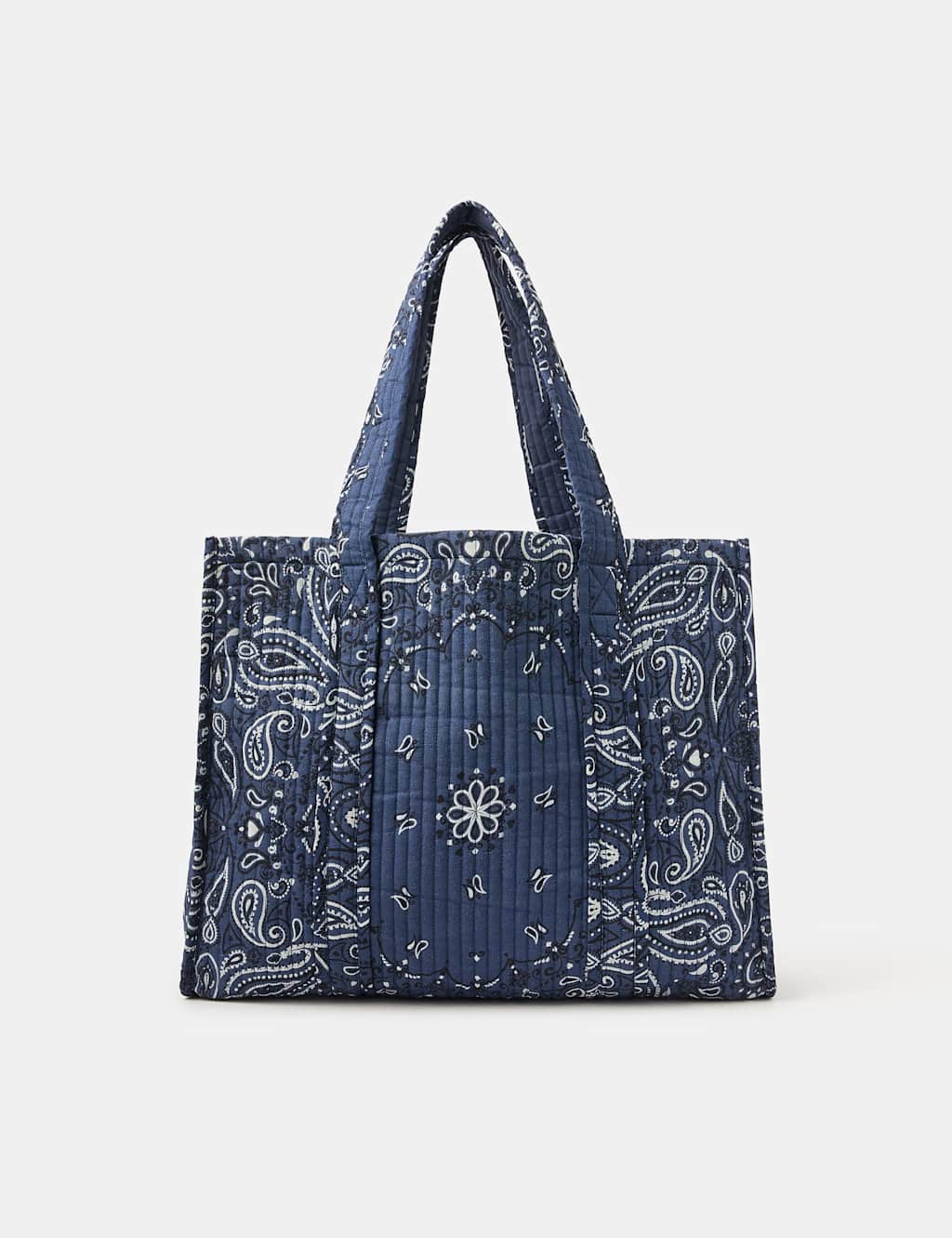 ACCESSORIZE Quilted Bandana Print Shopper Bag Blue