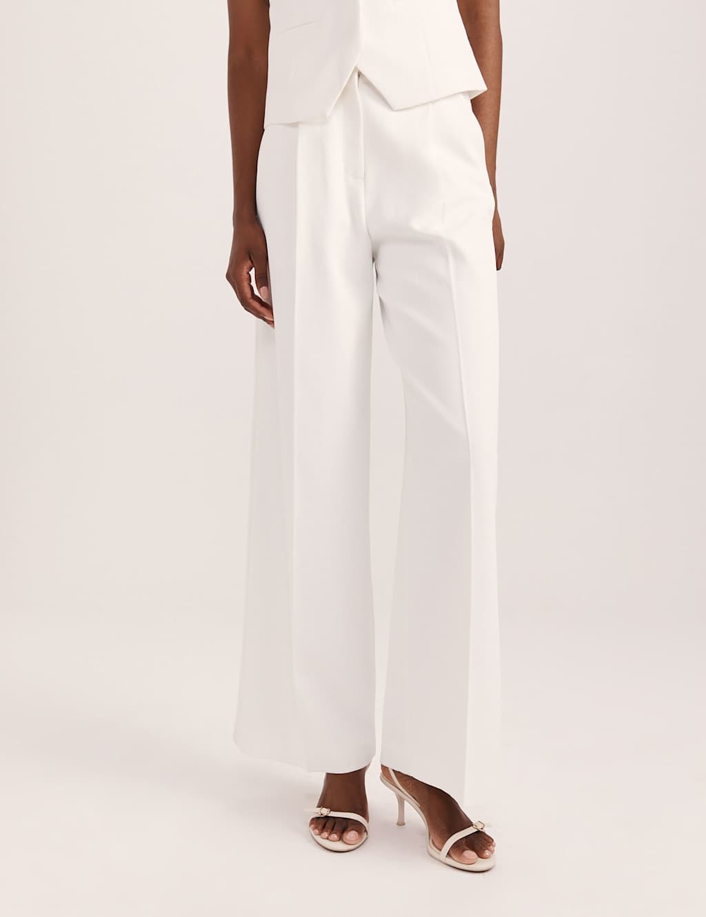 Saba Women's Pleat Front Tailored Trousers - 8 - White - Available at M&S