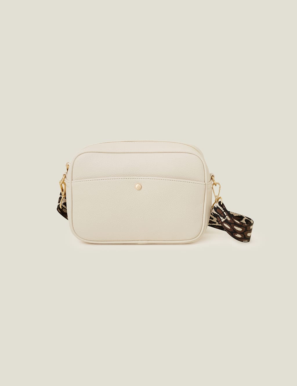ACCESSORIZE Faux Leather Cross Body Camera Bag Cream