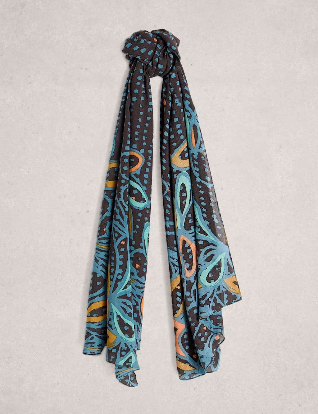 White Stuff Printed Scarf Black Mix