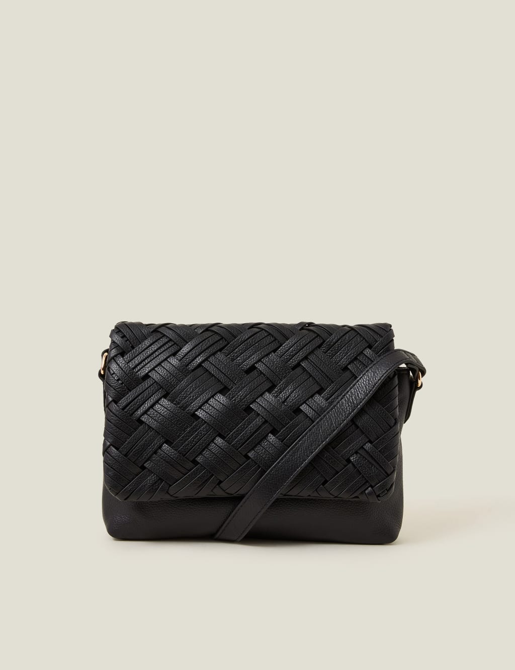 Leather Woven Cross Body Bag