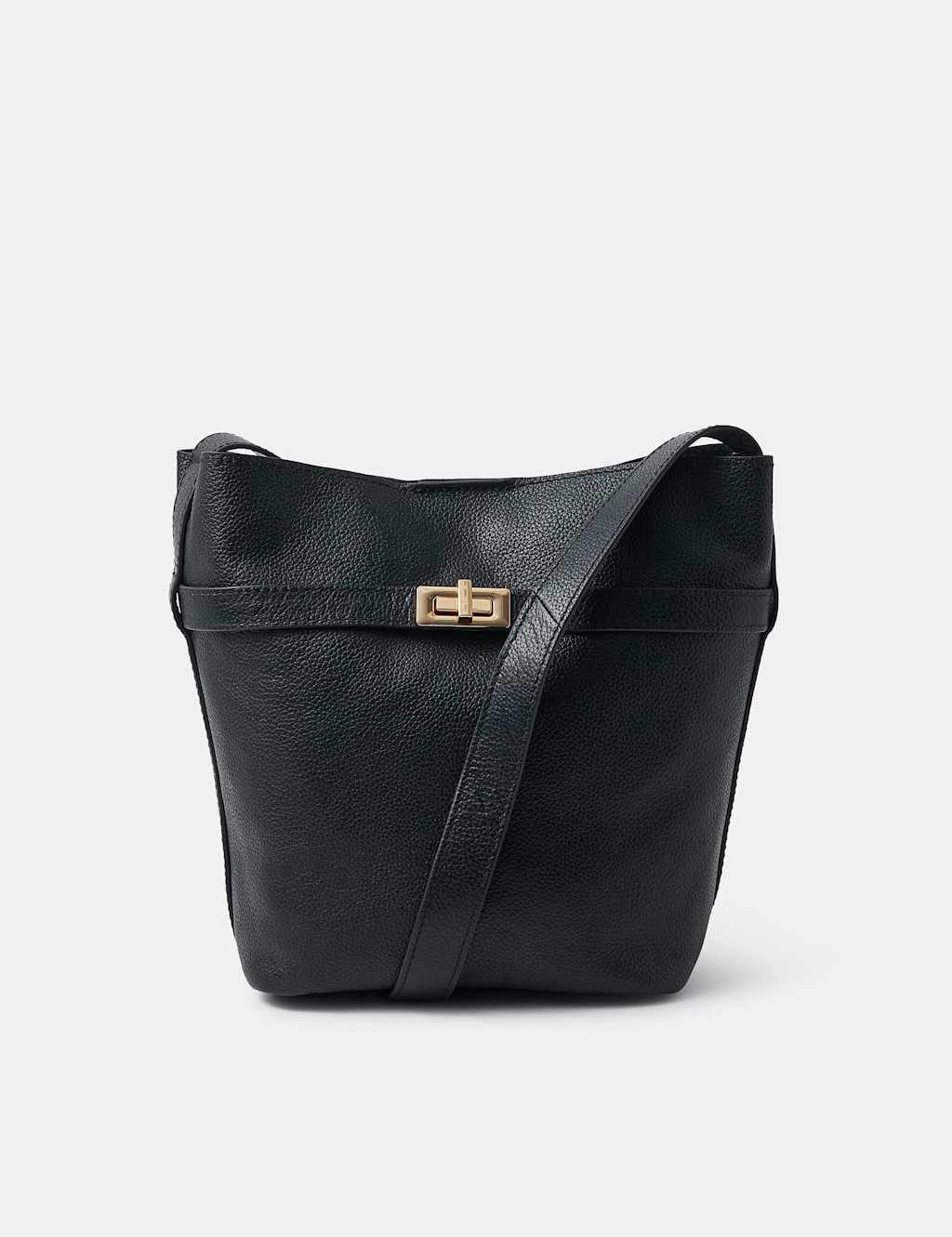 ACCESSORIZE Leather Bucket Bag Black