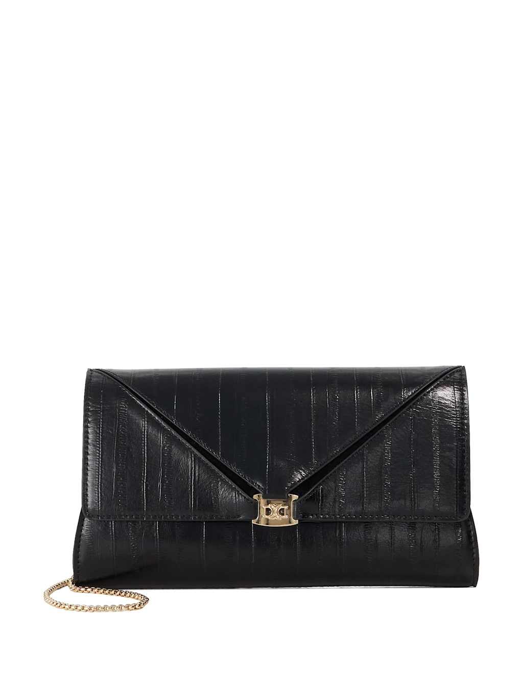 Dune London Women's Leather Chain Strap Clutch Bag - Black - Available at M&S