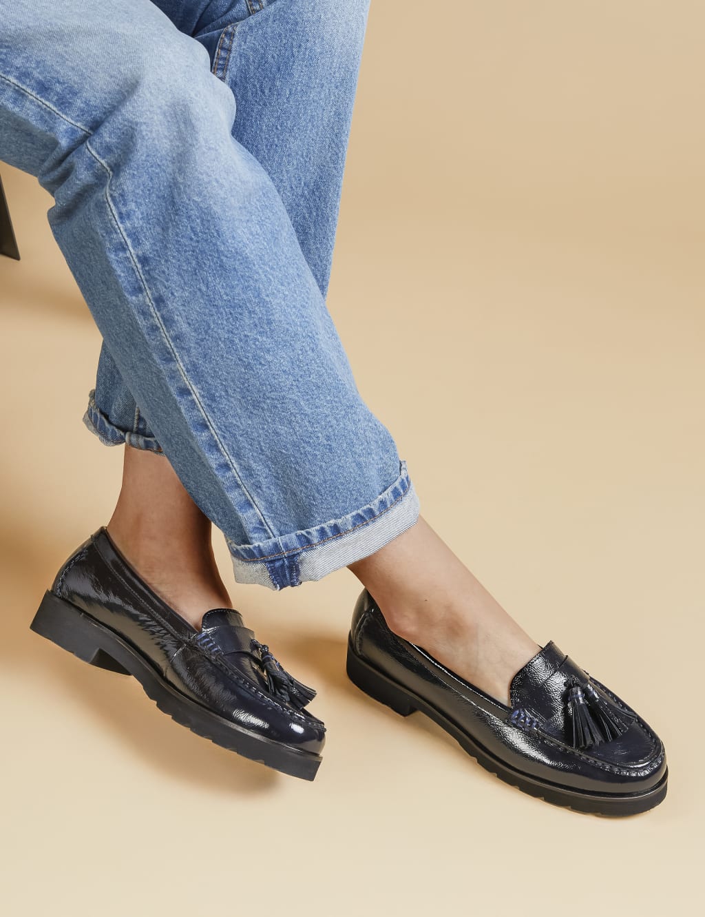 Patent Leather Tassel Loafers