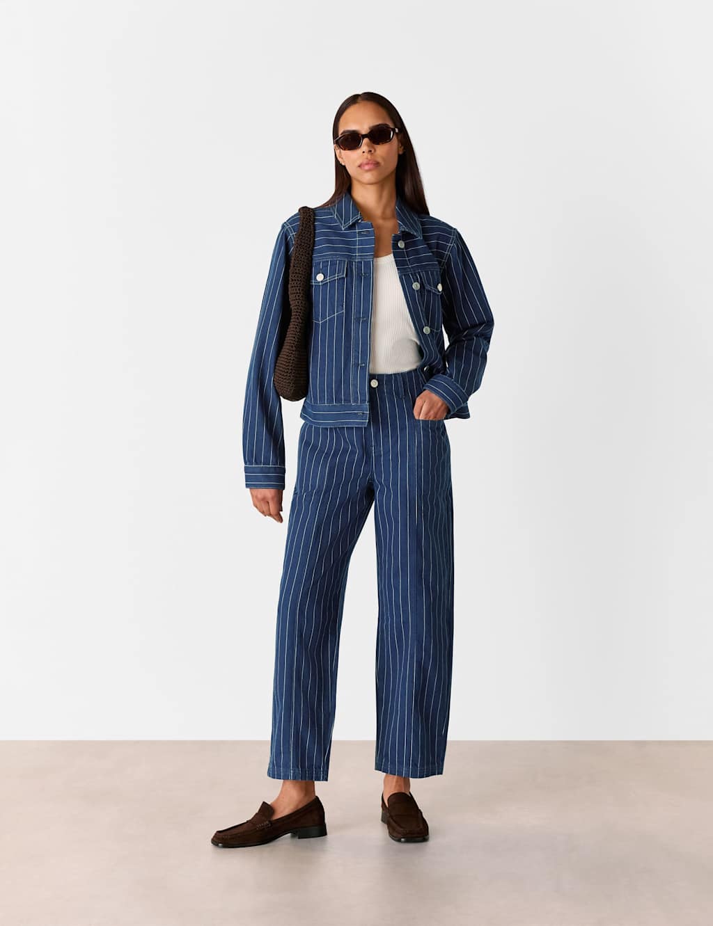 Denim Pinstriped Jacket