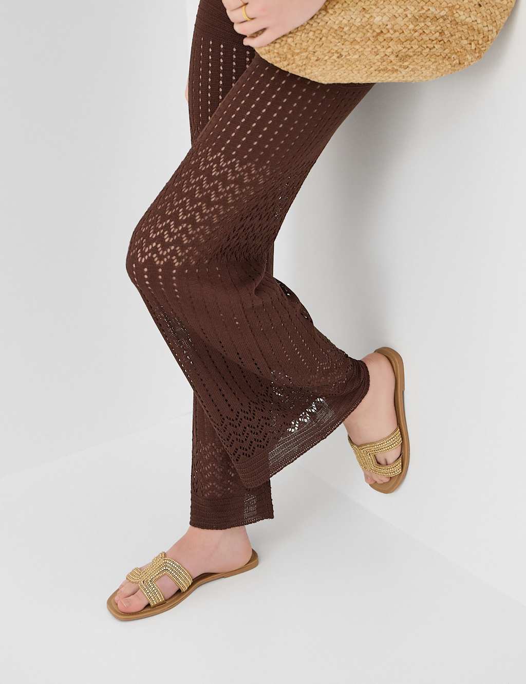 Accessorize Women's Embellished Flat Sandals - 40 - Gold - Available at M&S