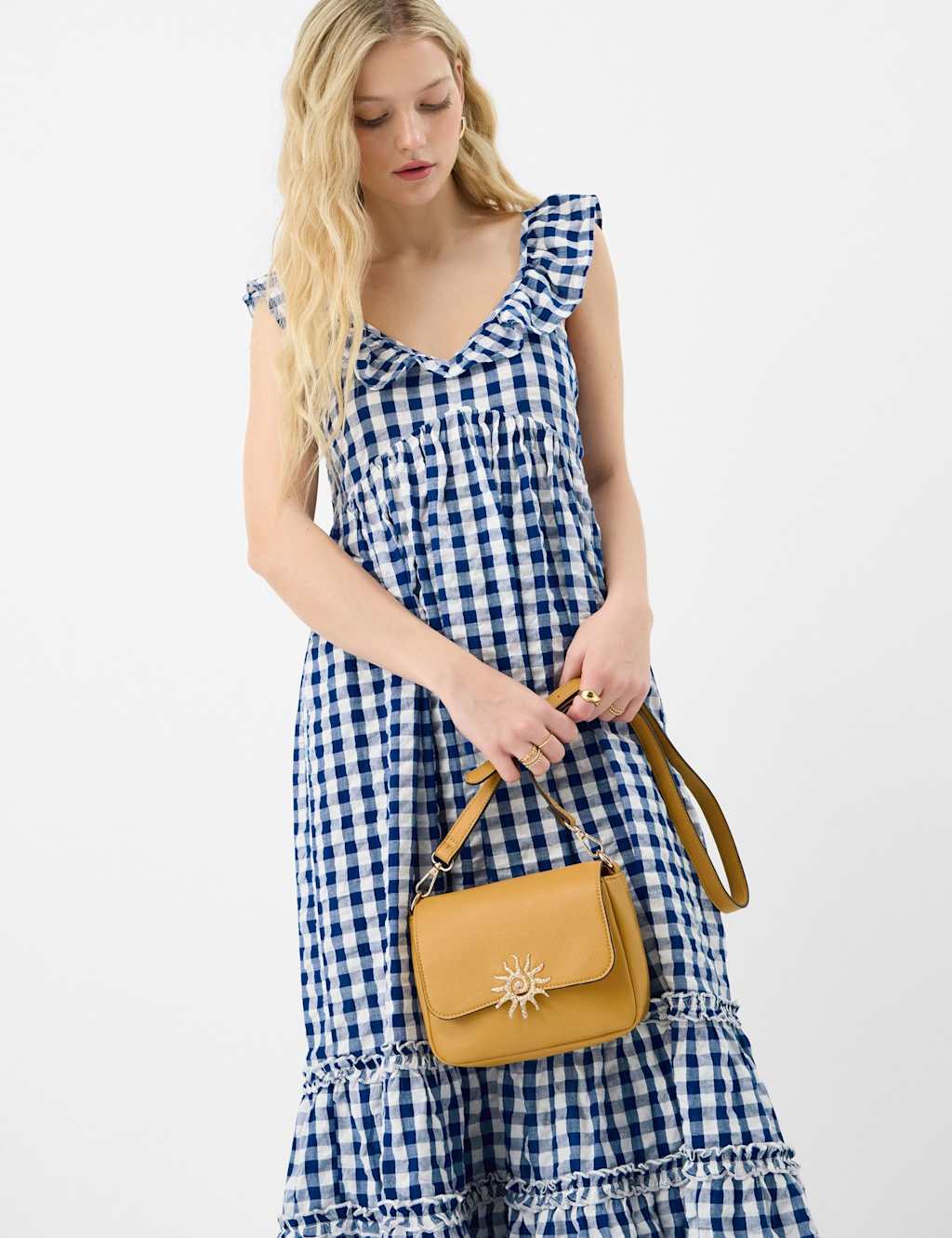 Accessorize Women's Faux Leather Cross Body Bag - Yellow - Available at M&S