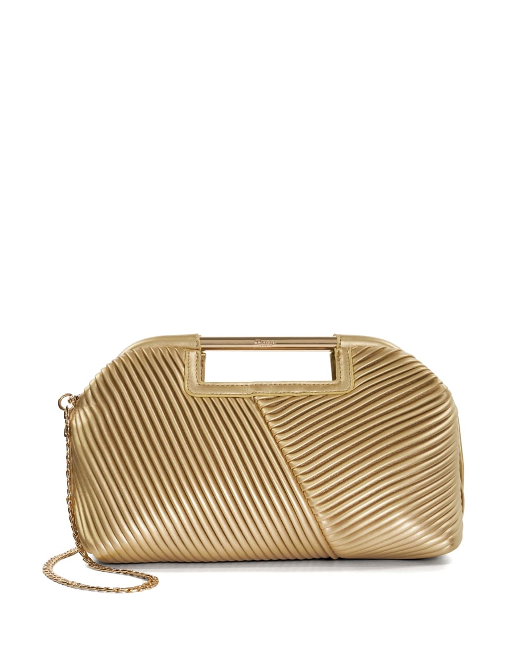 Pleated Chain Strap Clutch Bag