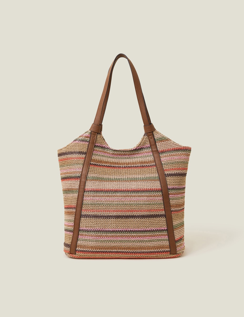Striped Woven Shoulder Bag