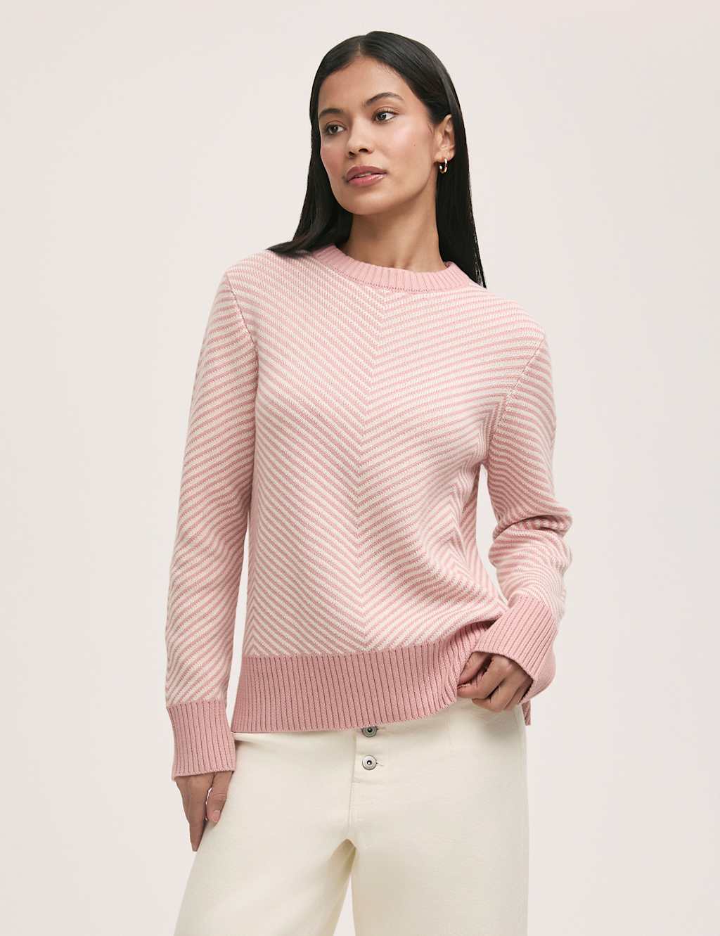 Stella Cotton Rich Striped Crew Neck Jumper