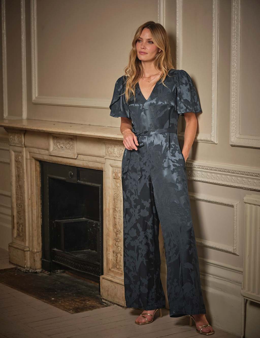 FatFace Floral Jumpsuit Dark Navy Mix