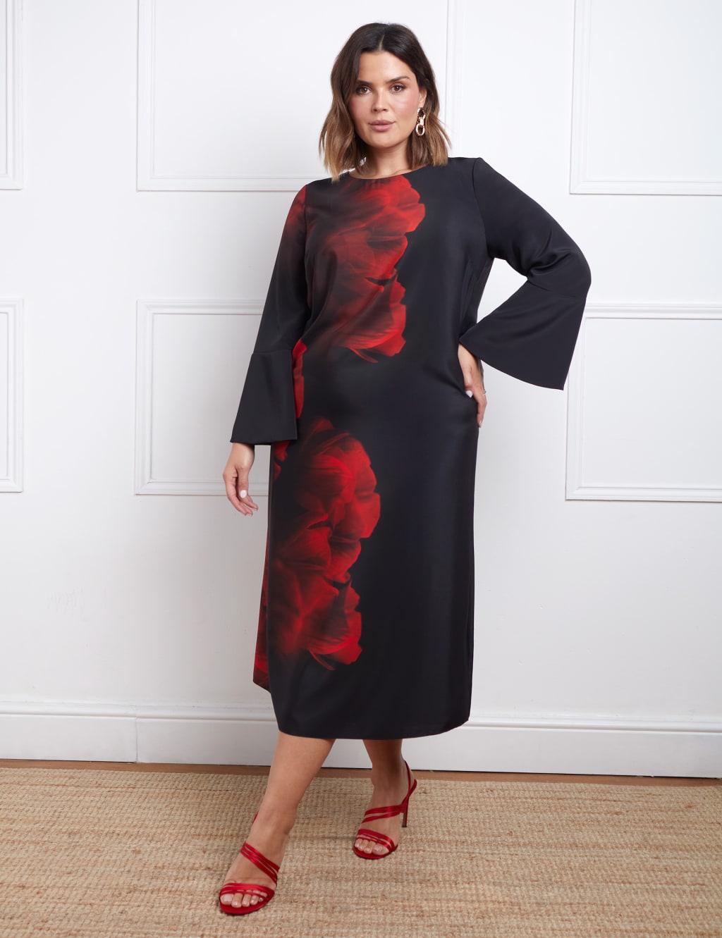 Floral Midaxi Swing Dress