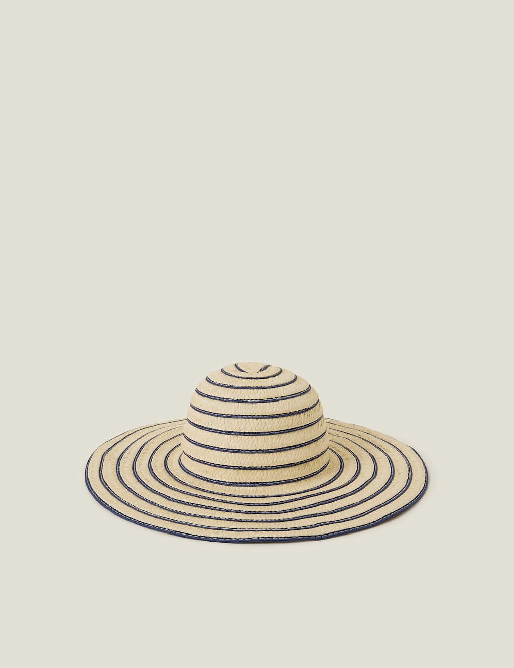 Woven Striped Wide Brim Floppy Hat