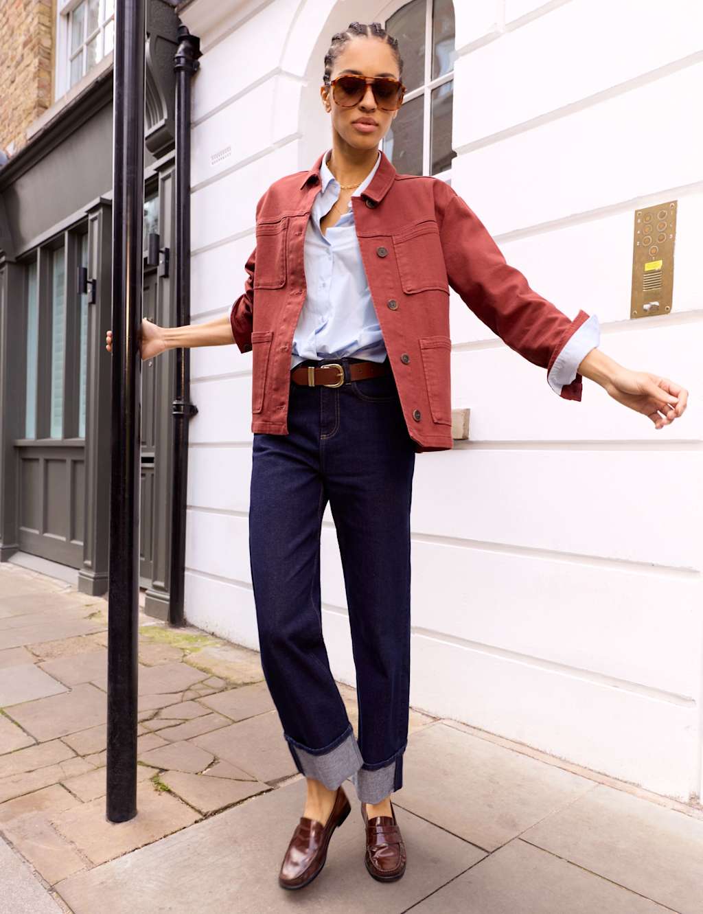 Baukjen Women's Denim Relaxed Utility Jacket - 10 - Red - Available at M&S