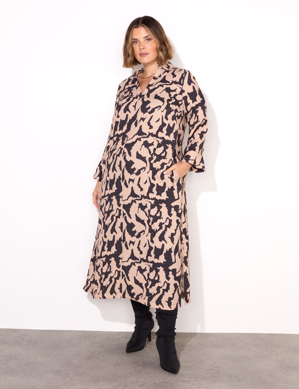Printed Midaxi Shirt Dress