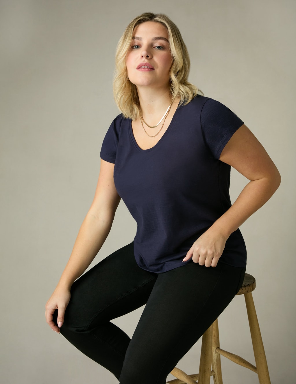 Pure Cotton Scoop Neck T-Shirt