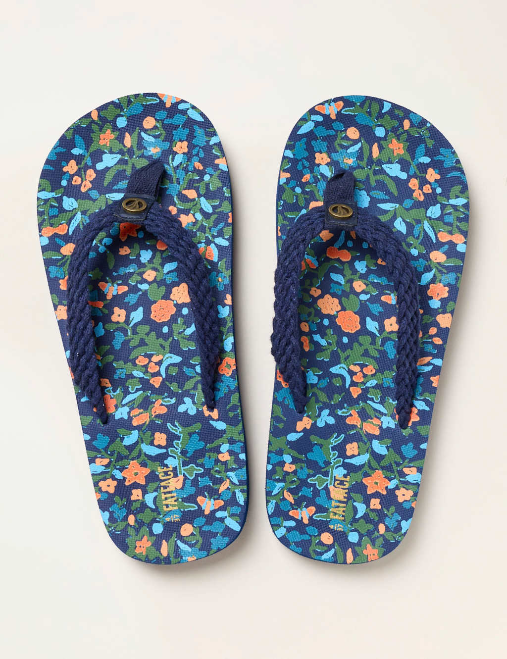 Fatface Women's Floral Flat Flip Flops - 6½ - Navy Mix - Available at M&S