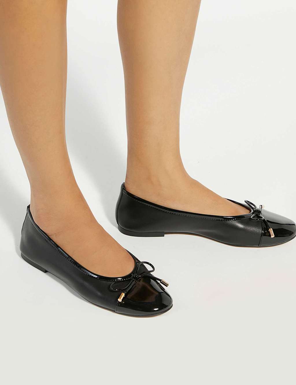 Dune London Women's Leather Flat Ballet Pumps - 4 - Black - Available at M&S