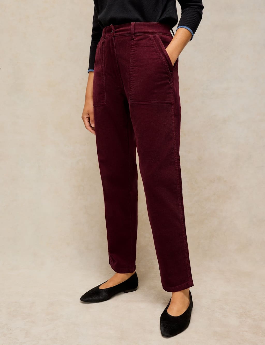 White Stuff Women's Cord Tapered Trousers - 10 - Purple - Available at M&S