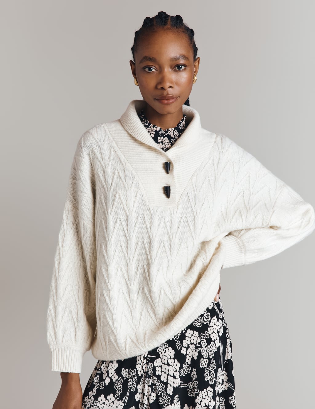 Cable Knit Jumper with Wool