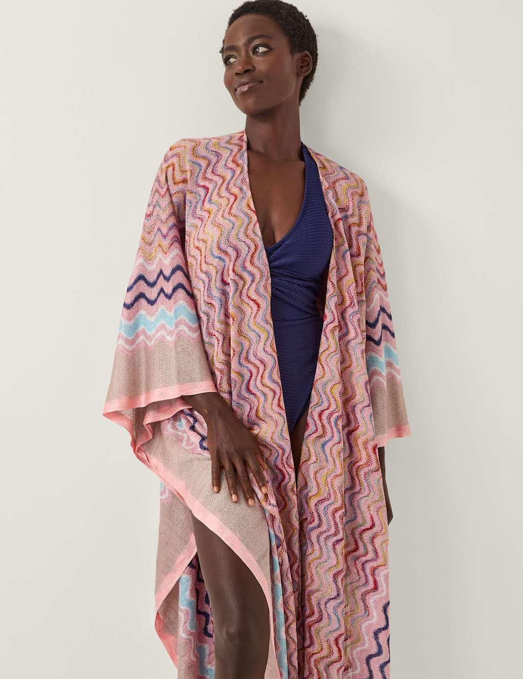 Monsoon Women's Zig Zag Fringed Beach Cover Up - Multi - Available at M&S