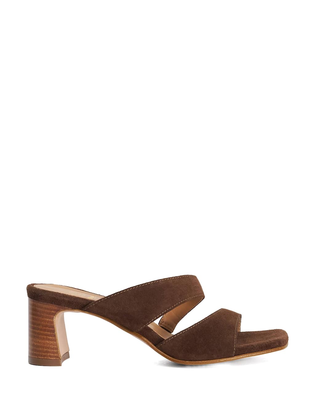 Dune London Women's Suede Block Heel Sandals - 5 - Brown - Available at M&S