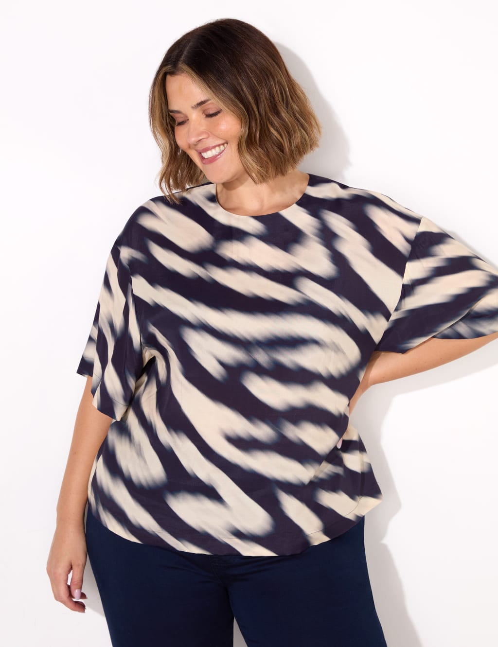 Animal Print Crew Neck T-Shirt