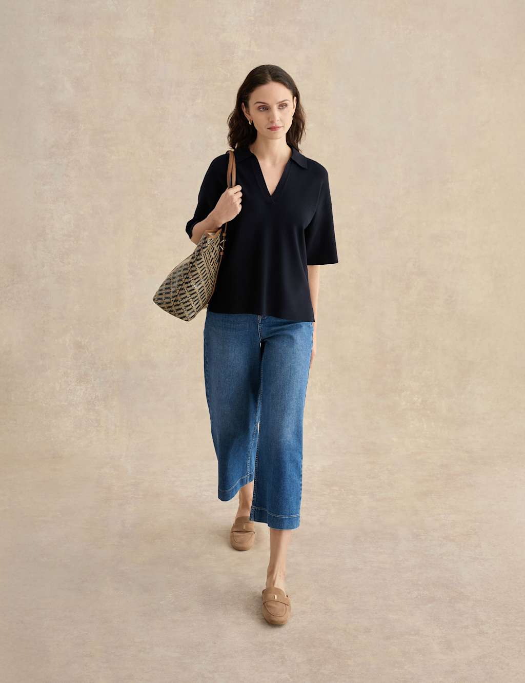 Hobbs Women's V-Neck Knitted Top - Large - Dark Navy - Available at M&S