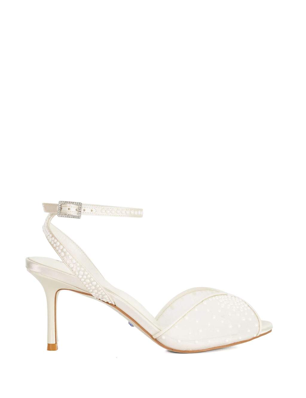 Dune London Women's Wide Fit Bridal Mesh Stiletto Heel Sandals - 5 - Ivory - Available at M&S