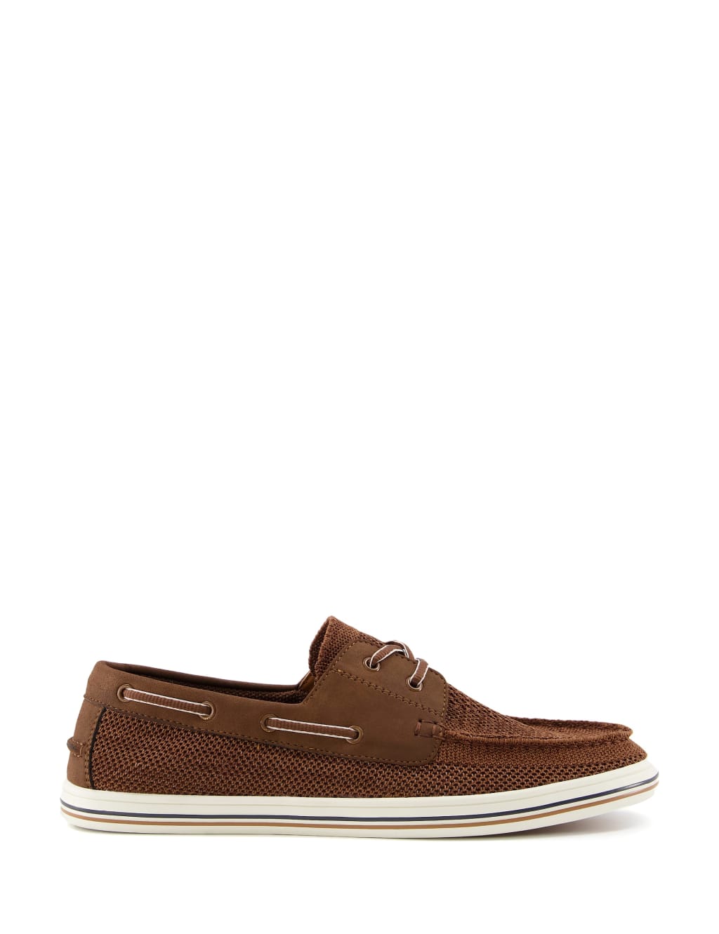 Dune London Lace Up Flat Boat Shoes Tan