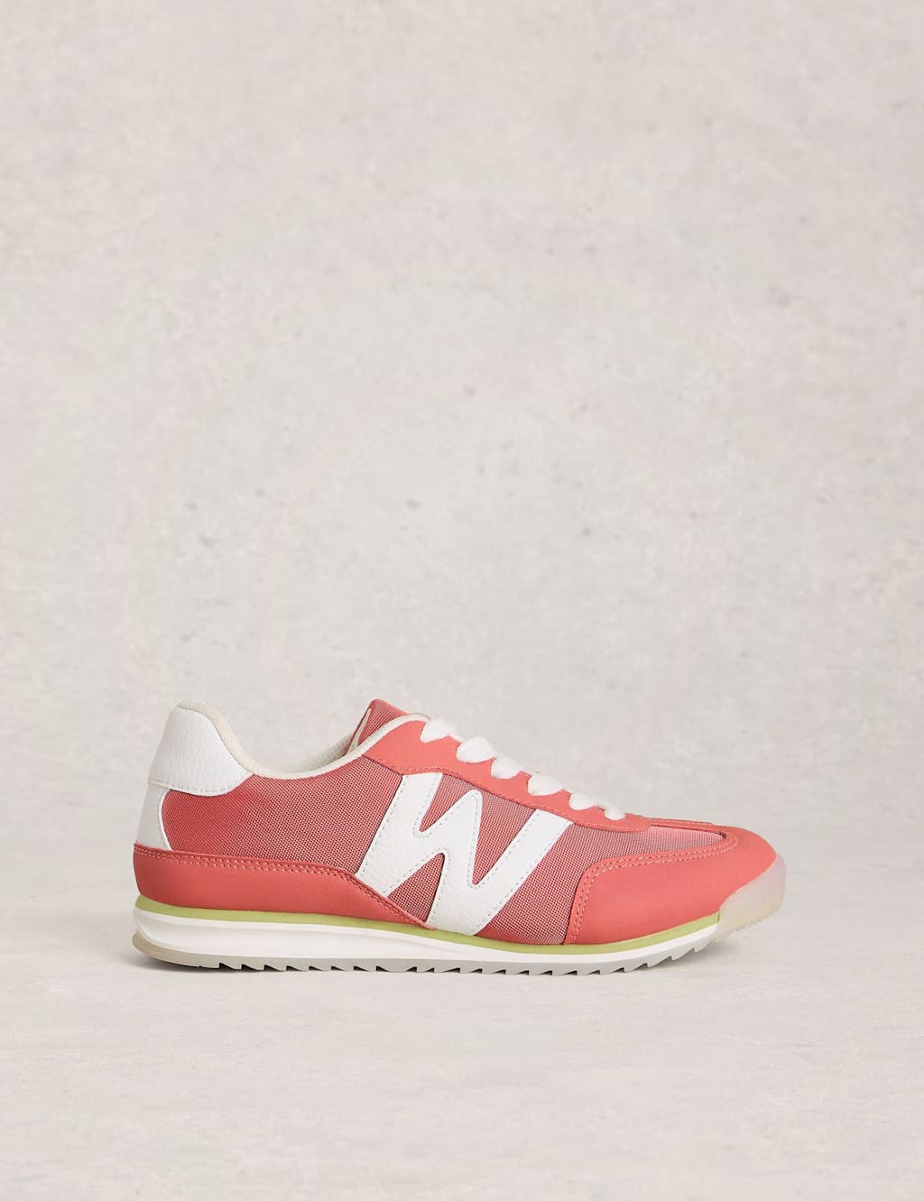 White Stuff Women's Side Logo Mixed Texture Trainers - 7 - Pink - Available at M&S