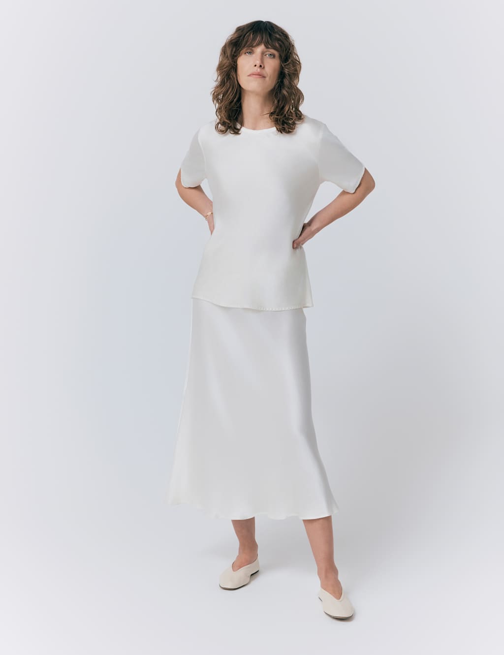 Satin Short Sleeve T-Shirt Top