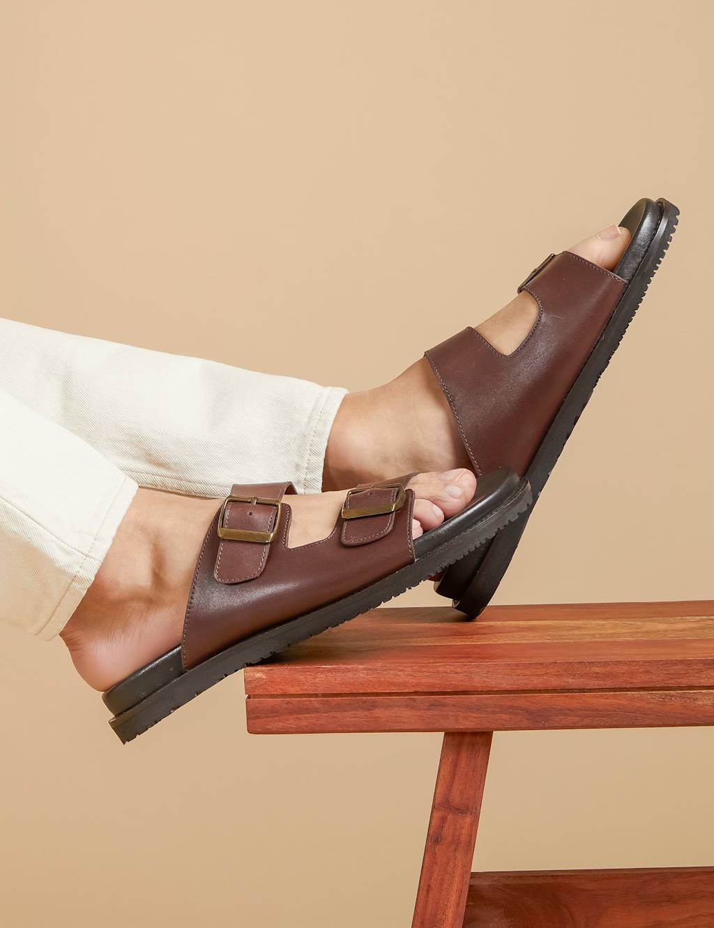 Leather Slip-On Sandals