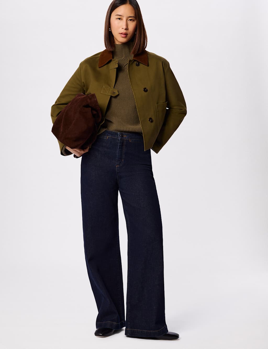 Whistles Women's Cotton Rich Utility Jacket - 8 - Khaki - Available at M&S