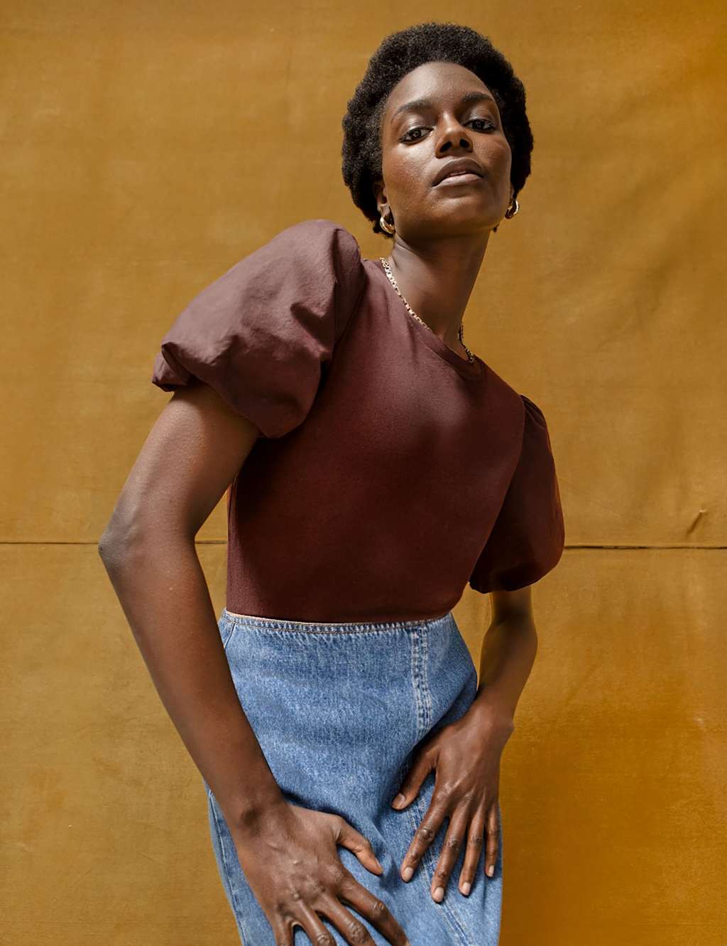 RO&ZO Pure Cotton Regular Fit T-Shirt Brown