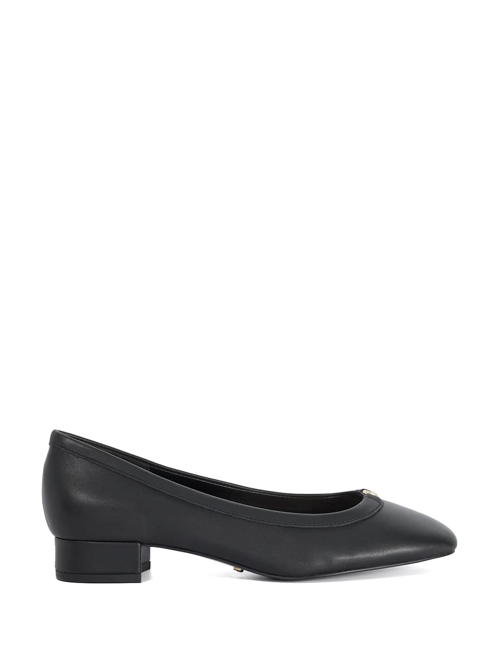 Dune London Women's Leather Block Heel Court Shoes - 6 - Black - Available at M&S