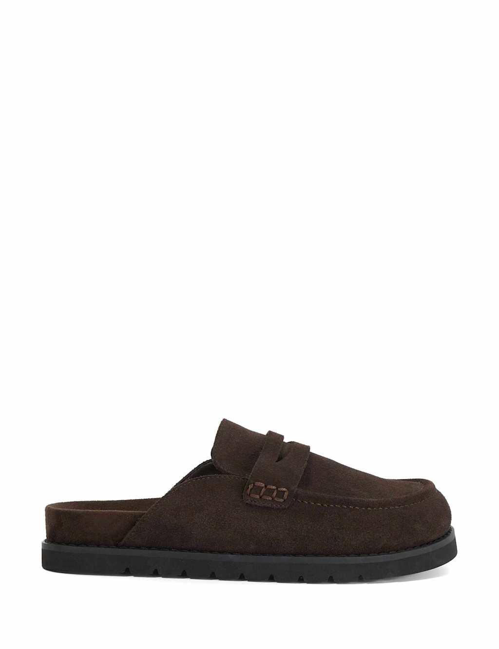 Dune London Women's Suede Flat Mules - 5 - Brown - Available at M&S