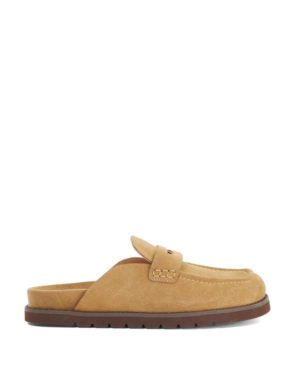 Dune London Women's Suede Flat Mules - 5 - Sand - Available at M&S