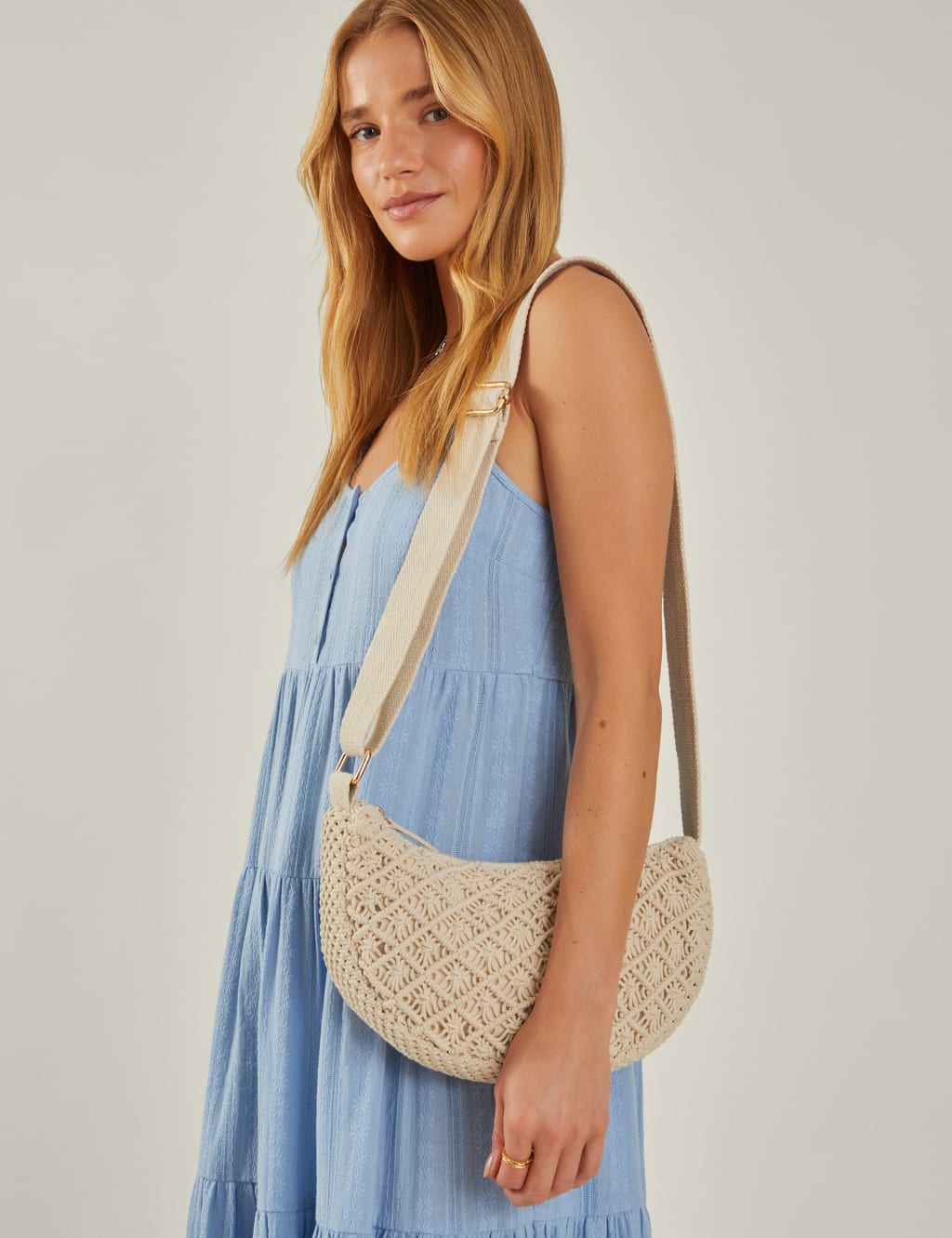 Macrame Sling Cross Body Bag