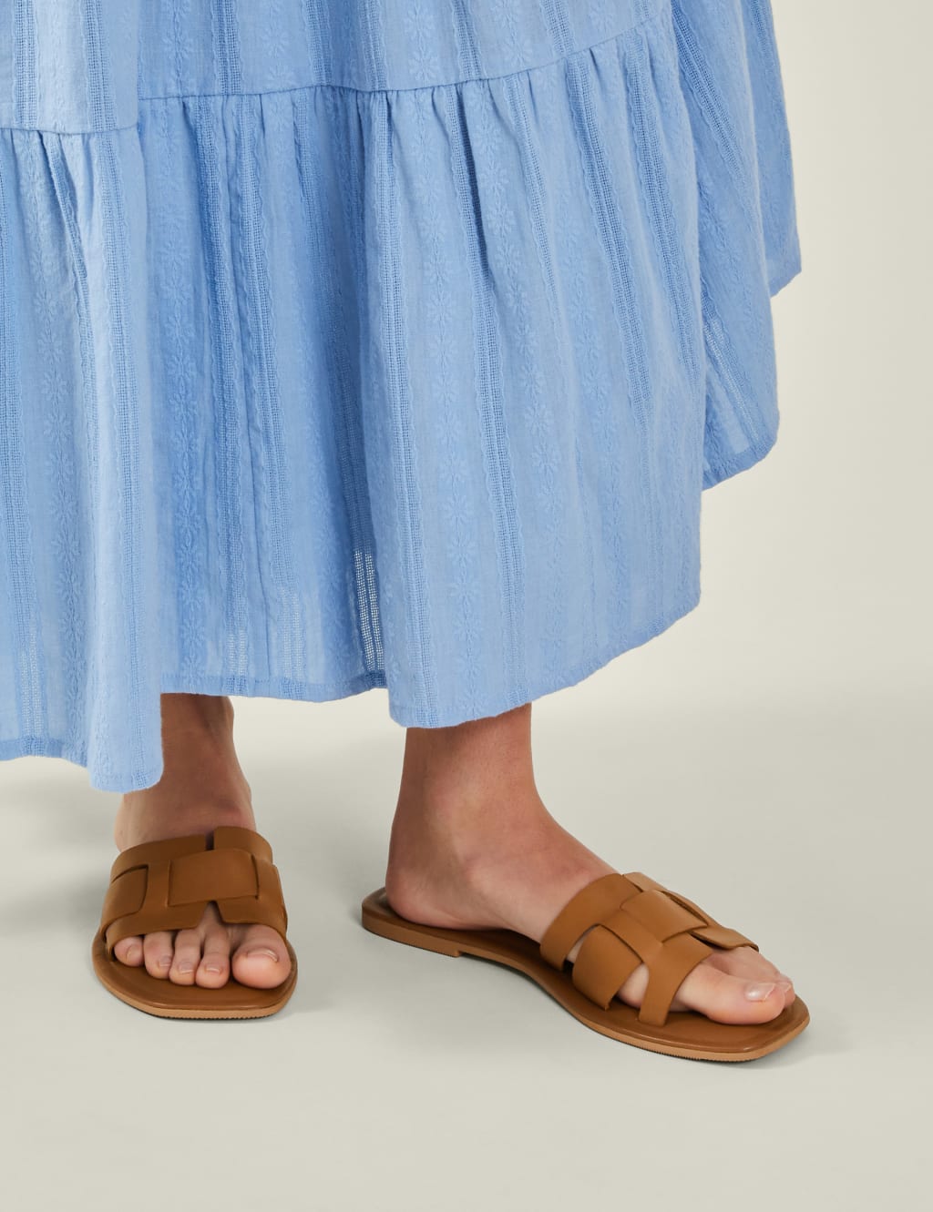 Leather Flat Sliders
